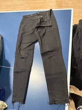 White House Black Market Black Distressed Skinny Jeans